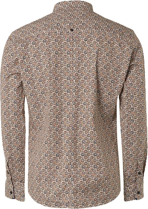 No Excess Freizeithemd Allover-Muster Caramel Product / Achterkant
