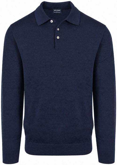 Polo OLYMP a maniche lunghe in lana blu navy Product