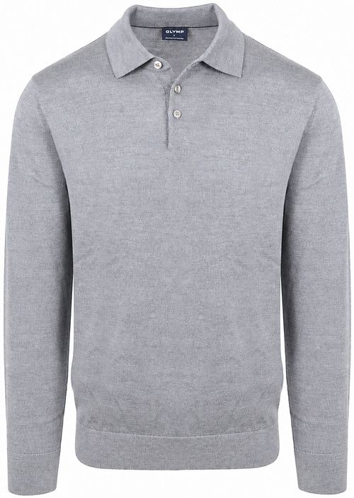 Polo OLYMP a maniche lunghe in lana grigia Product
