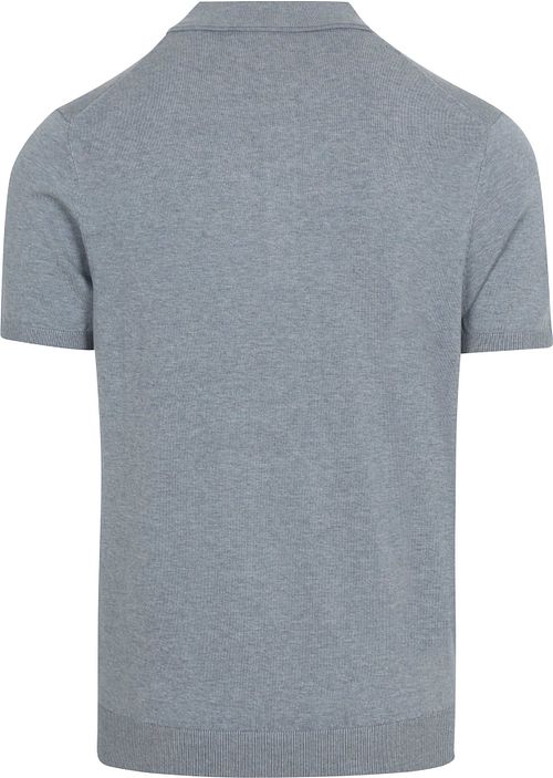 Profuomo Poloshirt Luxury Knitted Blau Product / Achterkant
