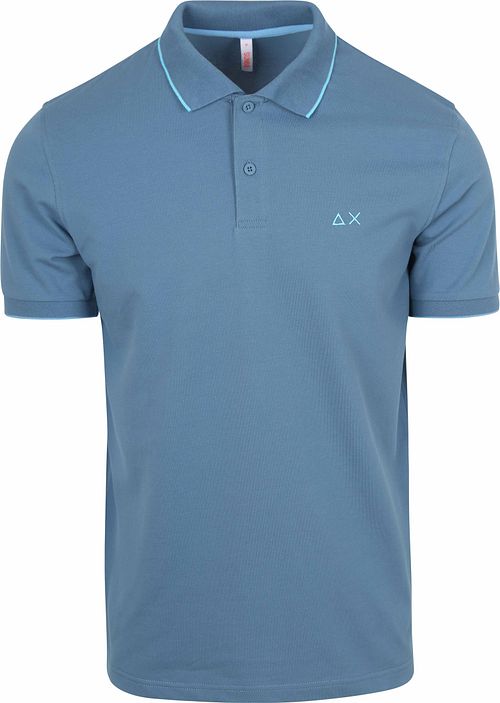 Sun68 Polo Petites Rayures Collar Bleu Avio Product