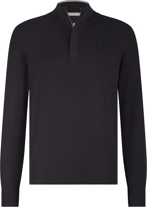 Sweter State of Art z półzamkiem i strukturalną fakturą w kolorze antracytowym Product