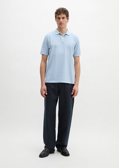 Marc O'Polo Pikétröja Piqué Dusted Blå Model / Voorkant