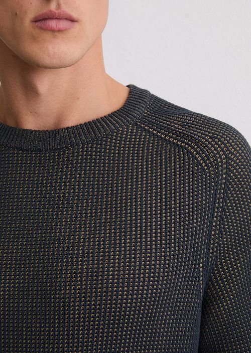 Marc O'Polo Pullover Structured Bi-Colour Navy Model / Detail