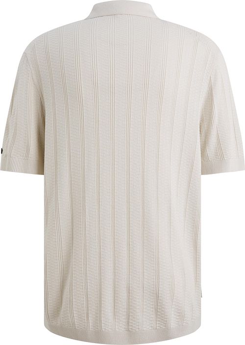 Cast Iron Half-Zip Polo Structure Ecru Product / Achterkant