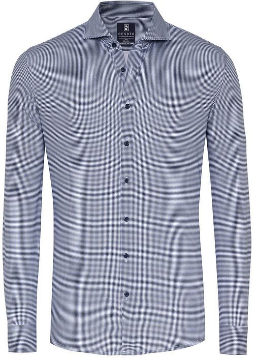 Desoto Essential Overhemd Hai Piqué Pied De Poule Blauw Product