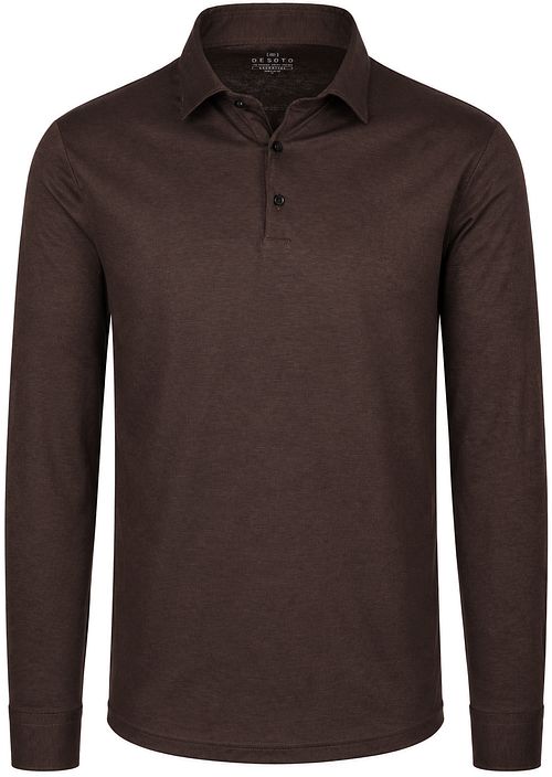 Desoto Longsleeve Poloshirt Essential Brun
