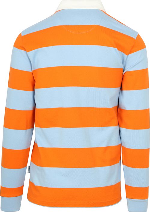 McGregor Rugbyshirt Streifen Orange Blau Product / Achterkant