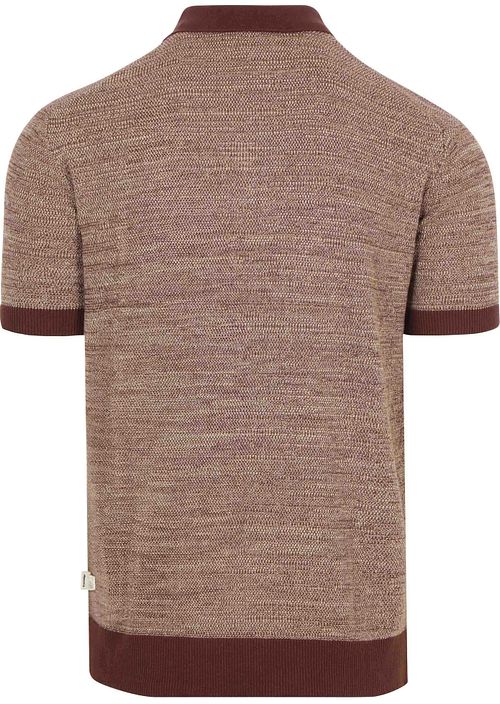 KnowledgeCotton Apparel Polo Knitted Chocolate Product / Achterkant