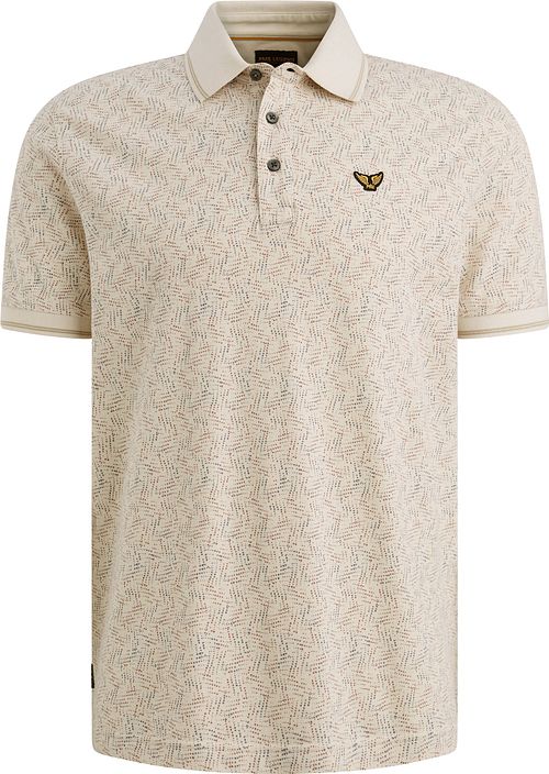 Koszulka polo PME Legend z dzianiny piqué z nadrukiem w kolorze ecru Product