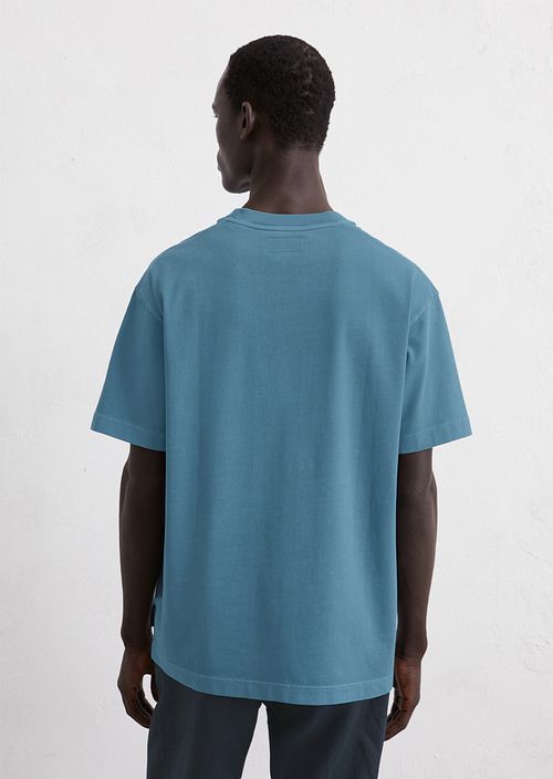 Marc O'Polo Heavy T-Shirt Bleu Model / Achterkant