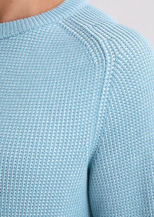 Marc O'Polo Pullover Structured Bi-Colour Blue Model / Detail