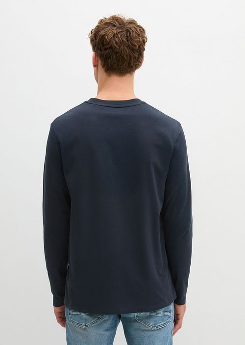 Marc O'Polo Long Sleeve T-Shirt granatowy Model / Achterkant
