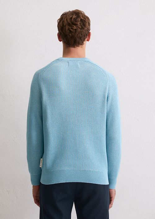 Marc O'Polo Pull Structured Bi-Colour Bleu Model / Achterkant