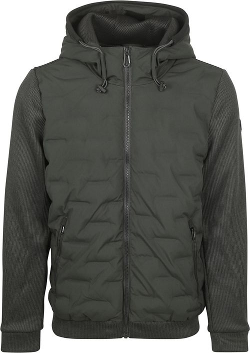 No Excess Jakke Knitted Sleeve Mørkegrøn Product