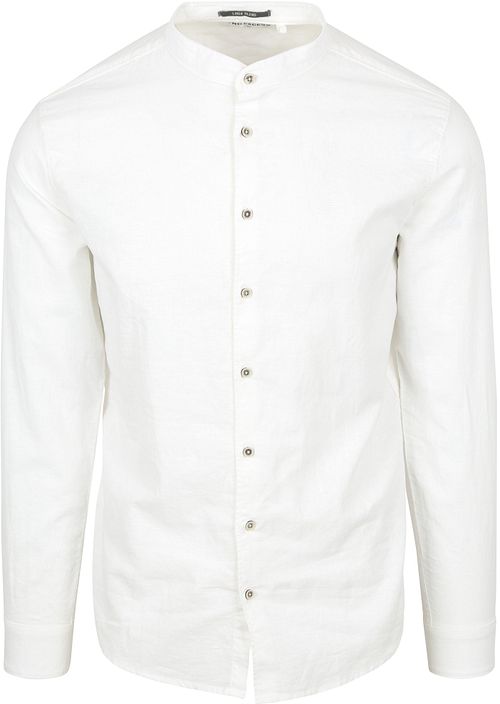 No Excess Skjorte i hør- og bomuldsblanding, hvid Product