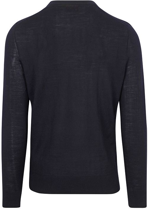 Passande Besättning Zip Merino Marinblå Product / Achterkant