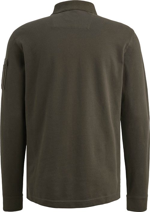 PME Legend American Classic Longsleeve Poloshirt Beluga Grün Product / Achterkant