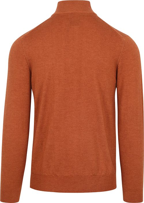 Sweter R2 Half Zip z wełny merino w kolorze ceglastym Product / Detail