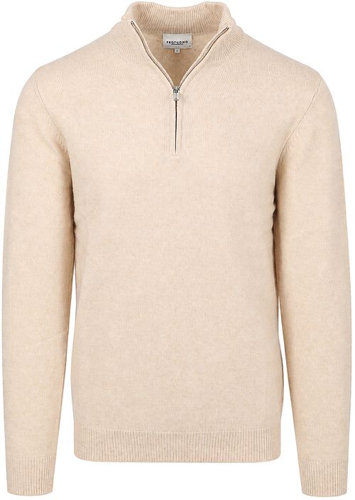 Profuomo Half Zip Pullover Woolblend Sand