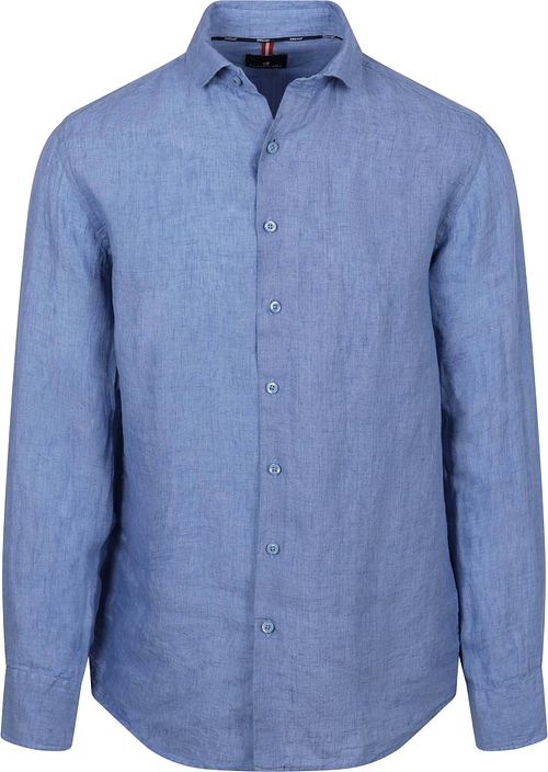State Of Art Hemd Leinen Mid Blau
