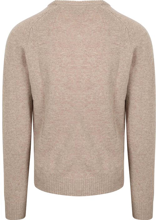 Steppin' Out Pullover V-Ausschnitt Lammwolle Beige Product / Achterkant