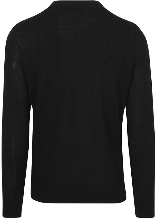 Suitable Besättning Zip Merino Svart Product / Achterkant