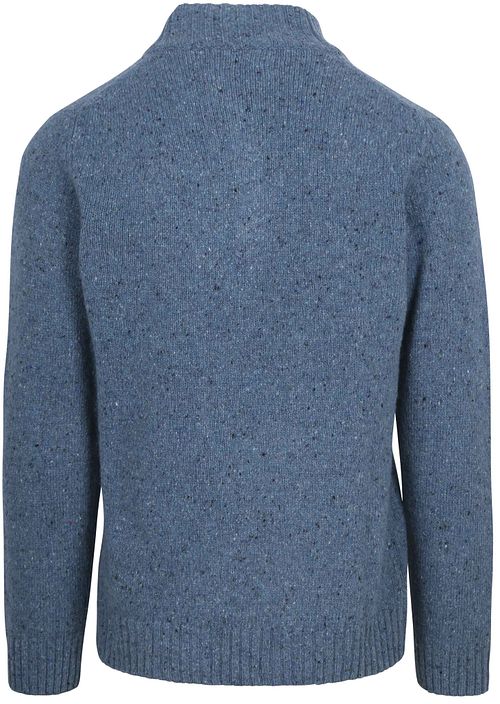 Suitable Half Zip Pullover Tweed Wool Blend Blau Product / Achterkant