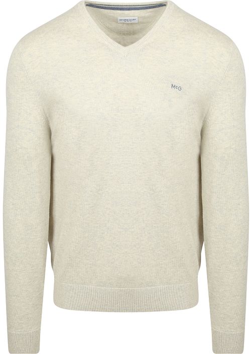 Sweter McGregor z wełną merynosów, z dekoltem w serek, w kolorze złamanej bieli Product