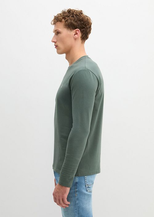 Marc O'Polo T-Shirt a maniche lunghe verde scuro Model / Zijkant