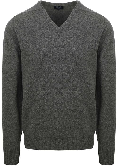 William Lockie Pull Laine d'Agneau Col-V Gris Cliff Product