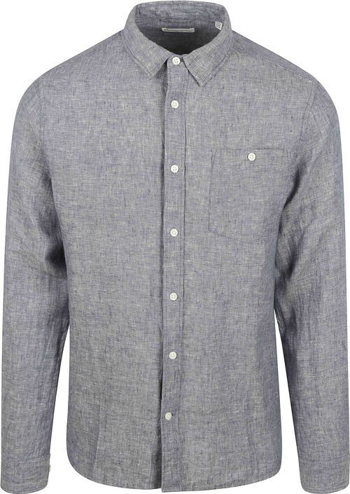 Camicia in lino KnowledgeCotton Apparel Vintage Indigo Product