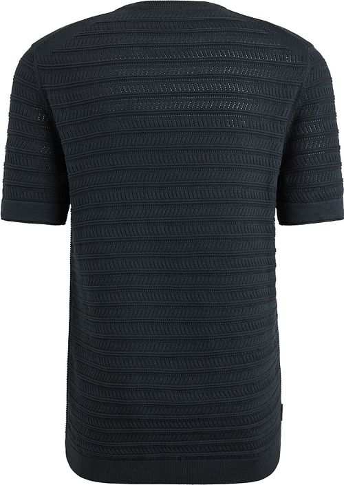 Cast Iron Strikket Jacquard T-shirt Navy Product / Achterkant
