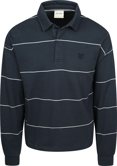 Koszulka polo Lyle & Scott Rugby w paski w kolorze granatowym Product