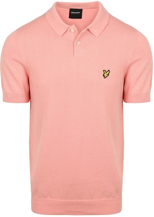 Lyle & Scott Knitted Polo Shirt Grapefruit Pink Product