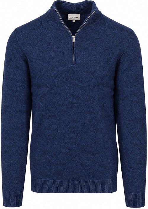 Profuomo Half Zip Pullover Woolblend Royal Blue