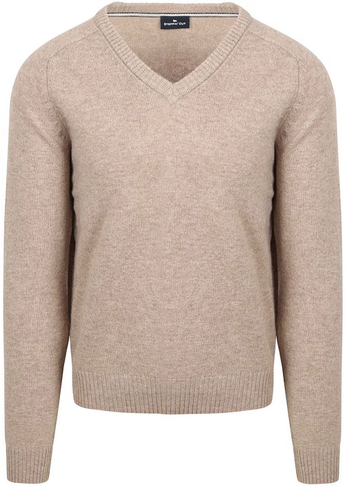 Steppin' Out Genser med V-hals i Beige Lammeull Product