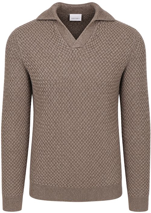 Suitable Pullover Riva Heavy Structure Braun