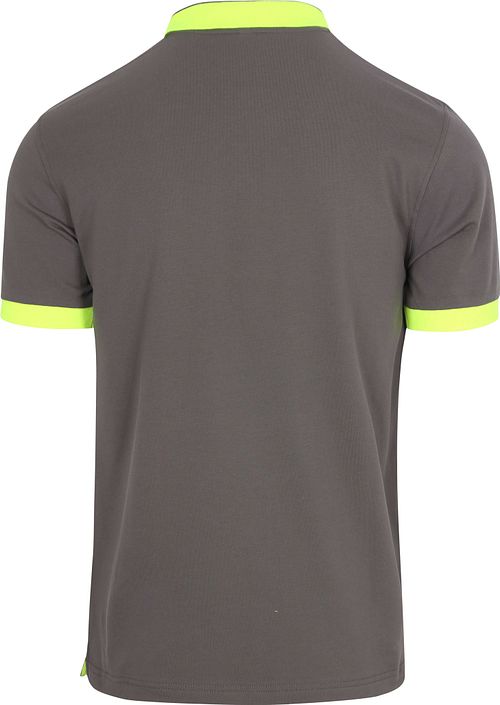 Sun68 Poloshirt Big Stripe Fluorescerende Antraciet Product / Achterkant