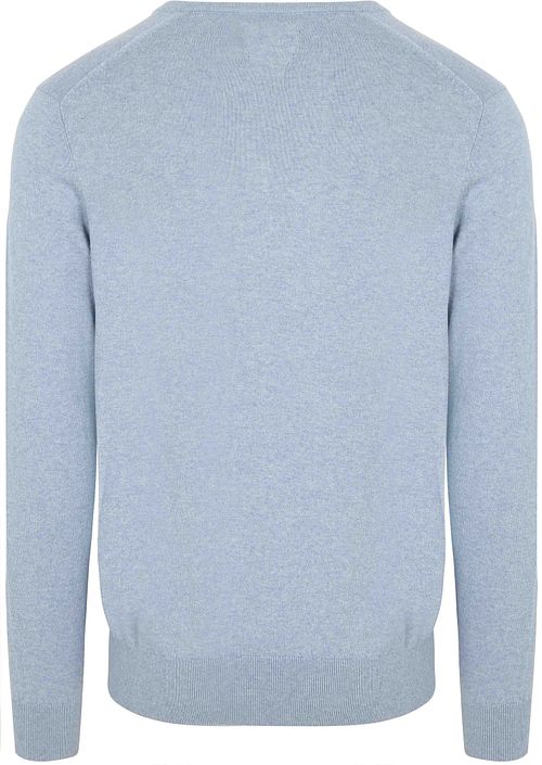 Sweter Steppin' Out z bawełny i kaszmiru z dekoltem w serek, Sky Blue Product / Achterkant