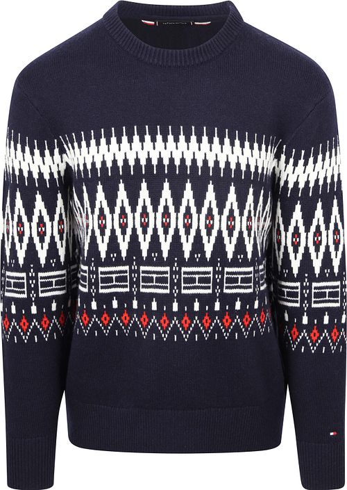 Sweter Tommy Hilfiger Fairisle z nadrukiem, granatowy Product