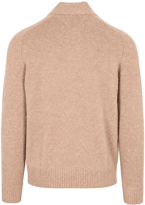 Tommy Hilfiger Pullover Halfzip Lambswool Safari Canvas Heather Product / Achterkant