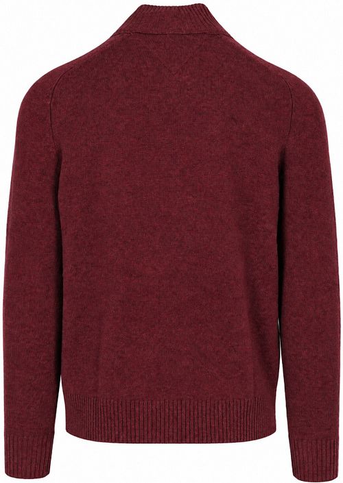 Tommy Hilfiger Pullover Halfzip Lambswool Burgundy Heather Product / Achterkant
