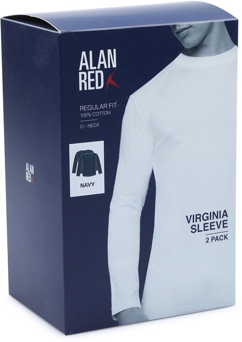 Alan Red T-Shirt Virginia Navy z długim rękawem 2-pack Verpakking