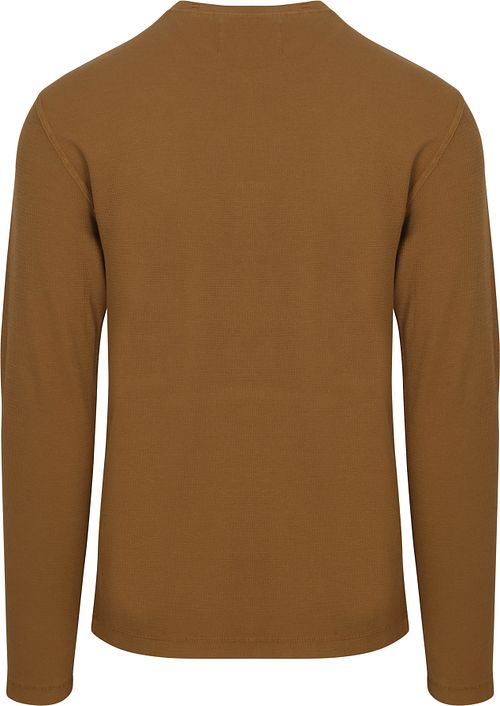Superdry Pull Henley Waffle Washed Camel Product / Achterkant