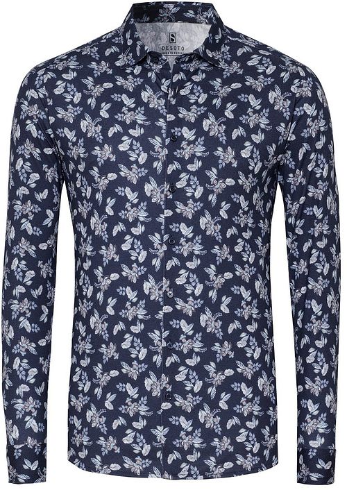 Desoto Hemd Print Denim Blooming Navy Product