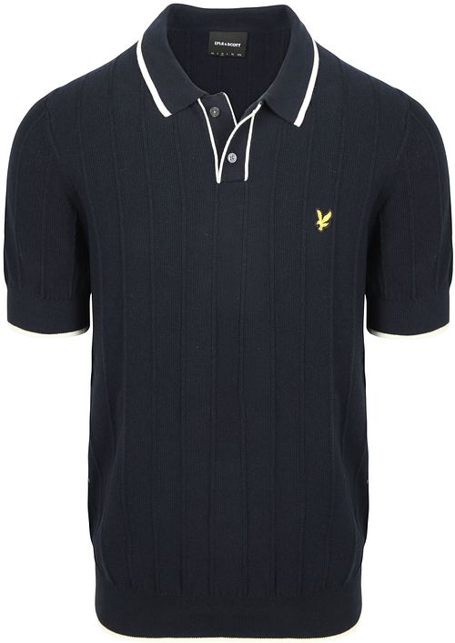 Lyle & Scott Strikket Polo med kontrastkant Mørk Navy Product