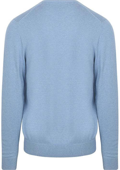 McGregor Pull Laine Merinos Col-V Bleu Ice Product / Achterkant