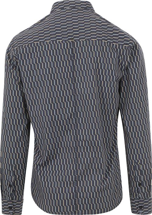 No Excess Overhemd Print Donkerblauw Product / Achterkant