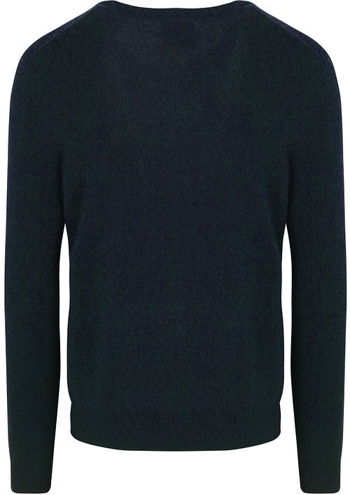 Sweter GANT z dekoltem V z mieszanki wełny, granatowy melange Product / Achterkant